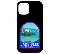Lago di Bled Slovenia Travel Art Emblema Vintage Custodia per iPhone 12/12 Pro