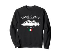 Lago di Como Italia Lago Di Como Lario Monti Bandiera Italiana Felpa