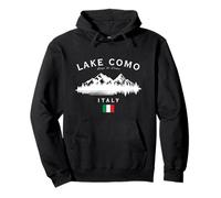 Lago di Como Italia Lago Di Como Lario Monti Bandiera Italiana Felpa con Cappuccio