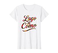 Lago di Como Italia Script Floreale Souvenir Design Donna Ragazza Maglietta
