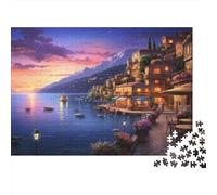 Lago di Como Puzzle 1000Pcs Città affascinante Decorazione Per La Casa. Rilassamento E Intelligence Per Adulti E Bambini Da 14 Anni 70x50cm/1000pcs
