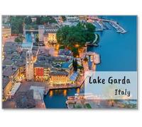 Lago di Garda, Città di Riva Del Garda, Italia (ora blu), magnete da frigorifero