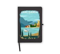 Lago di Garda Italy Travel Destination Notebook, pagine bianche, copertina in ecopelle, agenda, diario, quaderno di lavoro