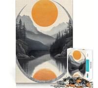 Lago di montagna con sole e riflesso - Puzzle da 1000 pezzi per adulti - Regalo per migliorare la memoria e il relax mentale - Taglio di alta qualità - Una piacevole sorpresa (38x26cm)