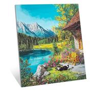 Lago Diamond Painting Bambina, 5D Pittura Diamante Paesaggio Diamond Painting Kit Completo, Diamantini Crystal Art Ricamo a Punto Croce Artigianale, Hobby Creativi Adulti Decorazione 60x80 cm H-1127
