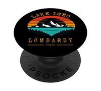 Lago d'Iseo Italia Lago d'Iseo Montagne Italiano Retrò Tramonto PopSockets PopGrip Adesivo