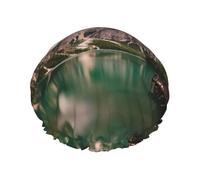 Lago E Legno Cottage Cuffia Da Doccia Per Gli Uomini Cap Donne Riutilizzabile Impermeabile Lungo Spessa Cura Dei Capelli Corto Bagno Bambini