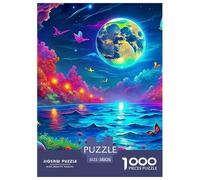 Lago Luna Jigsaw Puzzle Impossibili 1000 Pezzi guarire la tranquillità Decorazione Per La Casa. Giochi Rilassamento E Intelligence Per Adulti E Ragazzi Da 14 Anni 38x26cm/1000pcs