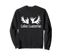 Lago Luzerne New York Adirondack Rustico Alce Antlers Camp Felpa
