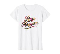 Lago Maggiore Italia Script Floreale Souvenir Design Donna Ragazza Maglietta