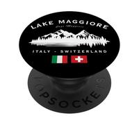 Lago Maggiore Italia Svizzera Monti Lago Bandiera Italiana PopSockets PopGrip Adesivo