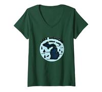 Lago Michigan Grandi Laghi Scenic Adventure Emblem Maglietta con Collo a V, Donna, Verde Foresta, S