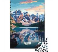 Lago Montagna Banff Puzzle Da 1000 Pezzi Per Adulti & Famiglia, Cartone Premium, Decorazione Murale, Regalo Per Donne, Gioco Cerebrale 52x38cm/1000pcs