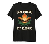 Lago Ontario Maple Leaf Tramonto EST 10000 a.C Maglietta Premium
