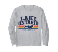 Lago Ontario Ora e Sempre Vintage Grande Lago Retro Maglia a Manica