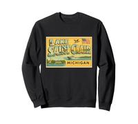 Lago Saint Clair Michigan 50s Vintage Travel Art Graphic Felpa