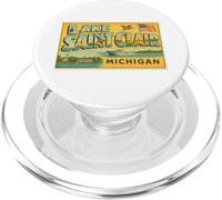 Lago Saint Clair Michigan 50s Vintage Travel Art Graphic PopSockets PopGrip per MagSafe