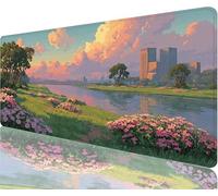 Lago Tappetino Mouse xxl 800x400x3mm Tappetino Mouse Gaming Città Proteggi Scrivania Impermeabile e Antiscivolo Tappeto Scrivania con Base In Gomma Antiscivolo Decorazioni Natalizie la Stanza N1-905