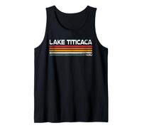 Lago Titicaca Perù Retro Design Peruviano Ande Lago Souvenir Canotta