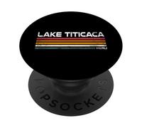 Lago Titicaca Perù Retro Design Peruviano Ande Lago Souvenir PopSockets PopGrip Adesivo