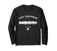 Lago Trasimeno Italia Umbria Lago Trasimeno Bandiera Italiana Maglia a Manica
