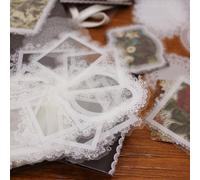 LAGOM DREAMBOAT Polaris Pizzo Trasparente Manuale di Creazione Adesivi fiori- 180 Pezzi Vintage Accessori Scrapbooking