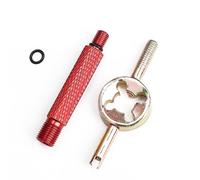 Lagomloot Estensore valvola bici, 40 mm in lega di alluminio per estensione Presta, con chiave nucleare, guarnizione in gomma anti-perdite per cerchi da 48 mm
