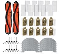 Lagomloot Kit di ricambi per aspirapolvere, compatibile con Imou RV1 Pro e RV1 Pro Max, include 2 rulli, 10 spazzole laterali, 10 filtri, 10 panni mocio, 10 sacchetti per la polvere
