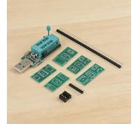 Lagomloot Programmatore CH341A, USB per EEPROM Flash per BIOS Chip Reader Writer con conversione livello 1.8V, kit scheda adattatore completo per serie 24 25 93 45 95