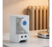 Lagomloot Regolatore meccanico della temperatura, interruttore termostato regolabile 0-60°C per guida DIN, controllo ventola di raffreddamento riscaldamento in armadi elettrici