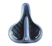 Lagomloot Sella extra larga per bicicletta, in morbido gel con doppio assorbimento degli urti, per mountain bike e bici da strada, nero comfort sedile imbottito 270 x 205 mm