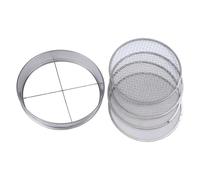 Lagomloot Siebmeister 5000 - Setaccio da giardino, 4 in 1, con rete da 3/6/9/12 mm, setaccio rotondo in acciaio antiruggine per compost e diserbo, 30 cm