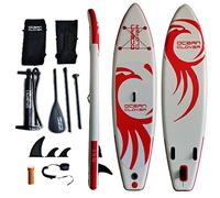 Lagos Tavola SUP 320×76×15cm SUP Gonfiabile Adulti, capacità di Carico di 150 kg, Stand Up Paddle Board, ISUP Tavola da Surf con Pompa ad Aria, Pagaia Regolabile, Linea di Sicurezza