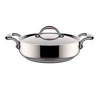 Lagostina Accademia Lagofusion Casseruola Semifonda con 2 Maniglie e Coperchio, Acciaio Inossidabile, Argento, 24 cm