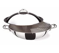Lagostina Accademia Lagofusion Wok con Griglia, Adatto all’Induzione, Acciaio Inox 18/10, Grigio, 32 cm