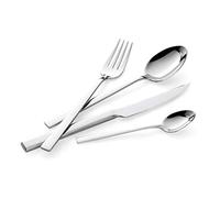 Lagostina Ambra, Set Posate per 6 Persone con 6 Forchette Tavola, 6 Coltelli Bistecca, 6 Cucchiai Tavola, 6 Cucchiaini Caffè, Set Posate in Acciaio Inox 18/10 con Finitura Lucida a Specchio
