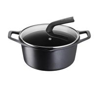 Lagostina Aroma Casseruola Fonda 2 Maniglie con Coperchio, Pentola in Alluminio Pressofuso Ø24cm, Pentola Induzione, Gas e Forno con Cottura Thermo-Signal, Rivestimento Titanium, Coperchio in Vetro