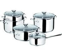 Lagostina Smart - Set Batteria Pentole 9 pz, Acciaio 18/10, Triplo Fondo Incapsulato
