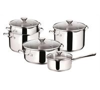 Lagostina Smart - Set Batteria Pentole 9 pz, Acciaio 18/10, Triplo Fondo Incapsulato