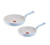 Lagostina Brezza, Set di 2 Padelle Antiaderenti Ø 24/28 cm, Rivestimento Mineralia, Indicatore di Calore Thermo-Signal, Manico Rivettato, Compatibile con Induzione