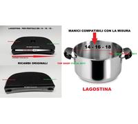 LAGOSTINA COPPIA MANICI MANICO MISURA 14 16 18 PER CASSERUOLA E PENTOLA 2026