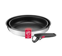 Lagostina Ingenio Inox, Set di Padelle, Antiaderente, 3 Pezzi