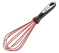 Lagostina Ingenio Smart Frusta da Cucina in Silicone con Rivestimento Antigraffio, Impugnatura Ergonomica, a Mano in Plastica, Lavabile in Lavastoviglie, Nero e Rosso