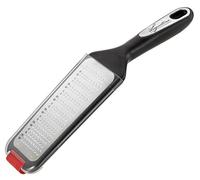 Lagostina Ingenio Smart Grattugia con appoggio, Pratica, Antiscivolo, Ergonomica, Facile da Pulire, Plastica silicone e acciaio, Nero e Rosso