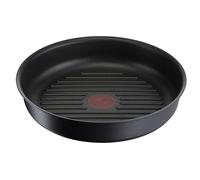 Lagostina Ingenio Speciali Grill 26 cm, Grill Antiaderente in Alluminio Pressofuso con Manico Amovibile, Indicatore di Cottura Thermosignal e Fondo ad Induzione Integrale, per Gas e Forno