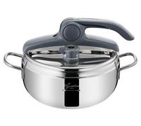 Lagostina Irradial Control Pentola a Pressione 3.5 L in Acciaio Inox 18/10 Ø 22 cm, Pentola Induzione e Gas, Coperchio con Apertura Facilitata, Fondo Irradial Plus Triplo Strato, Metallico