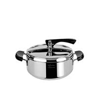 Lagostina La Classica Casseruola a Pressione con Cestello ed Ecodose, Ø 22 cm, 3.5 lt, Acciaio e Nero
