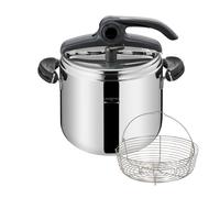 Lagostina Leggera, Pentola a Pressione 7 L in Acciaio Inox, Maniglie a Clip e Cestello Incluso, con Tecnologia Lagoeasy'up® e Fondo Irradial, Compatibile con Induzione