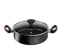 Lagostina Linea Rossa Tegame con Coperchio Ø 26 cm, Tegame Induzione, Gas e Forno AntiGraffio, Bordo a Versare, Fondo in Acciaio Inox e Alluminio, Manico in Silicone Antiscivolo