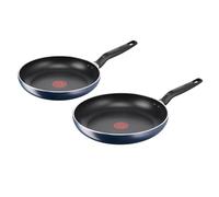 Lagostina Mirtillo, Set di 2 Padelle 24 e 28 cm con rivestimento in Titanio Antiaderente per Tutti i Piani Cottura, Tecnologia Thermo-Signal, Cottura Uniforme, Senza PFOA, Piombo e Cadmio